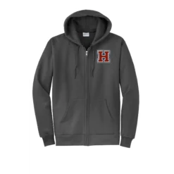 Horton Middle H Embroidery Adult Full Zip Hoodie