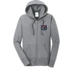 Horton Middle Wildcat Embroidery Ladies Full Zip Hoodie