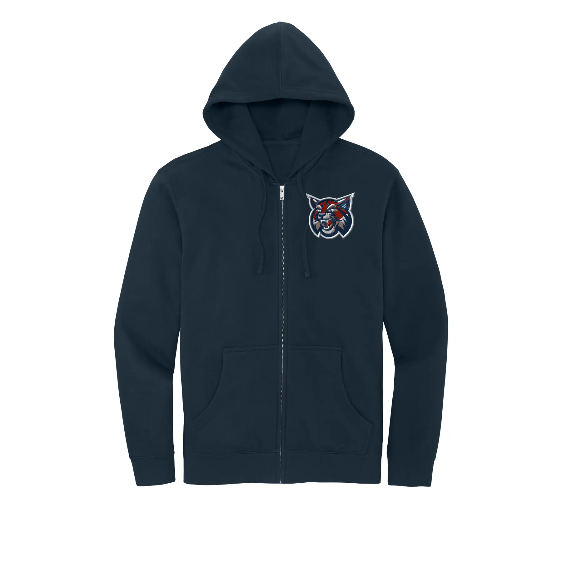 Horton Middle Wildcat Embroidery Adult Full Zip Hoodie - Image 1