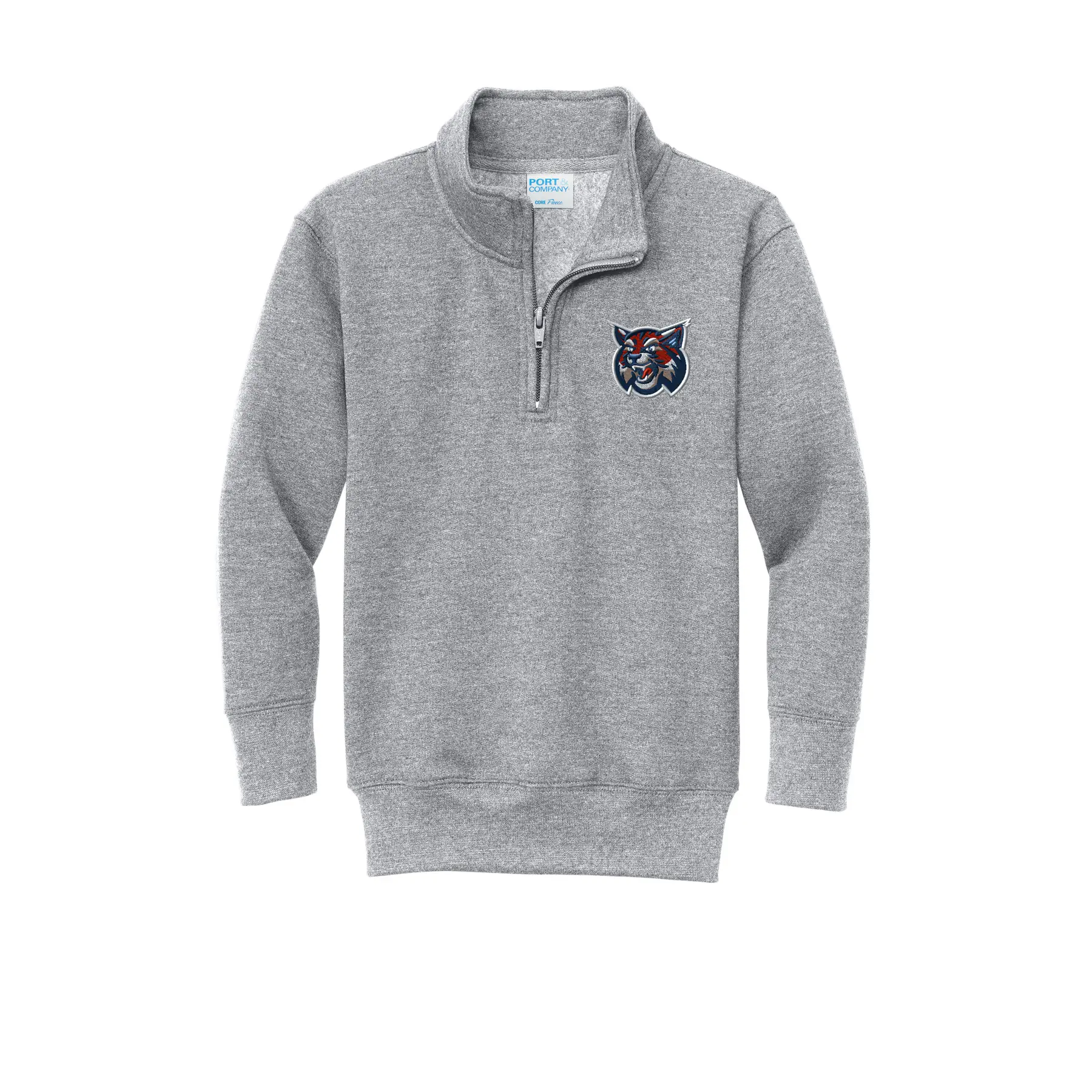 Horton Middle Wildcat Embroidery Youth Quarter Zip - Image 1
