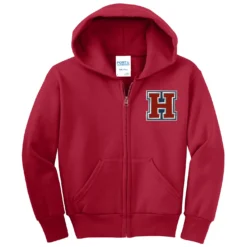 Horton Middle H Embroidery Youth Full Zip Hoodie