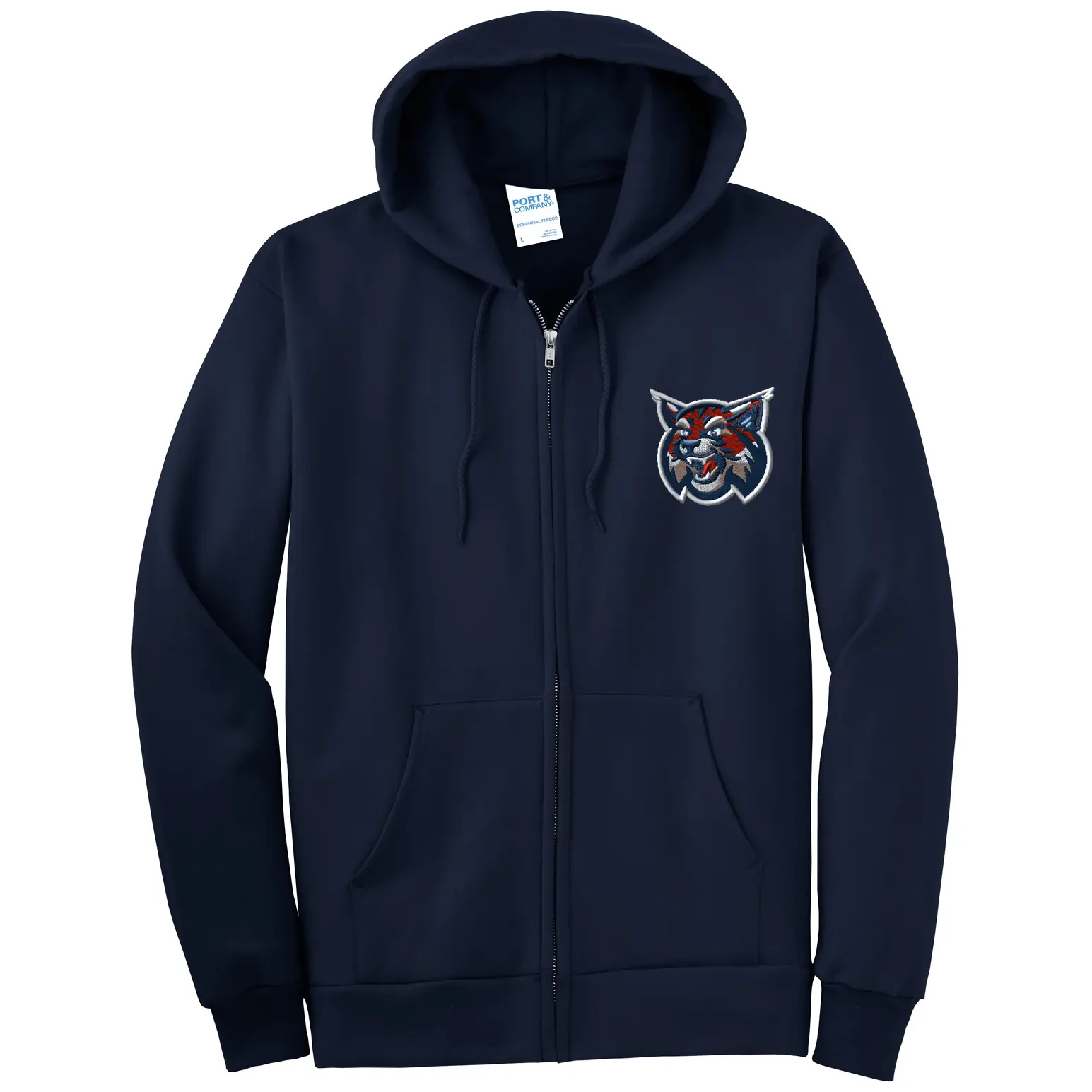 Horton Middle Wildcat Embroidery Tall Full Zip Hoodie - Image 1